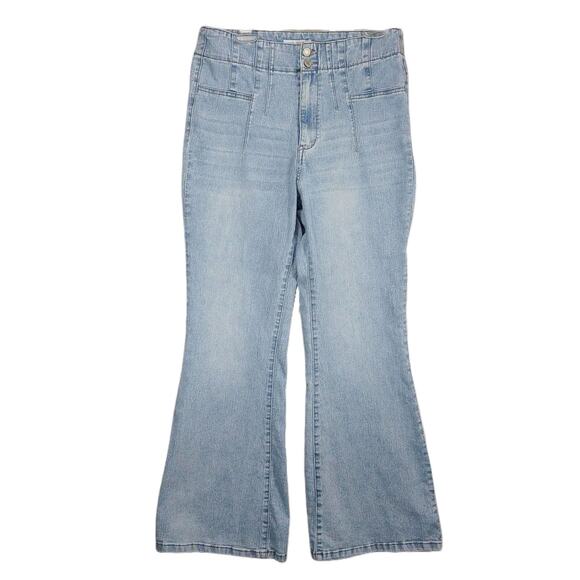 VANILLA STAR High Waist Flare Bootcut Leg Jeans, Sz 13 32x32 Light Wash Boho - Picture 1 of 6